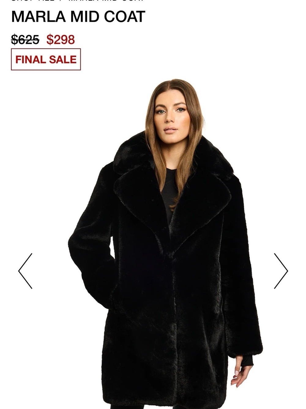 SAM. Marla Mid Faux-Fur Coat - Black